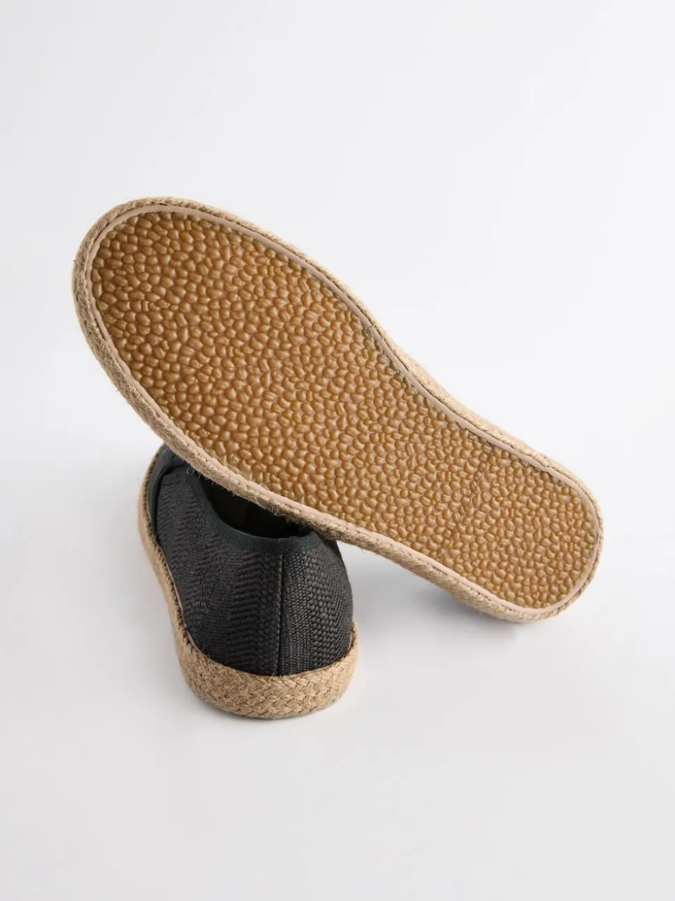 Black Textured Espadrilles