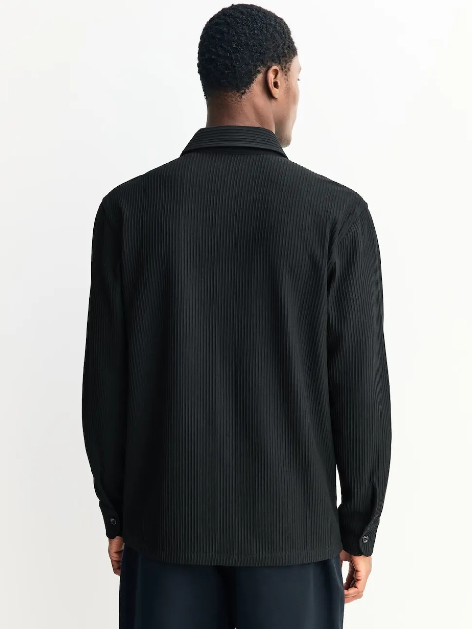 Black Textured Jersey Shirt
