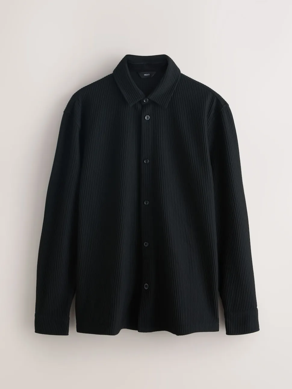 Black Textured Jersey Shirt