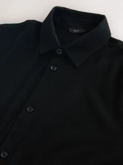 Black Textured Jersey Shirt