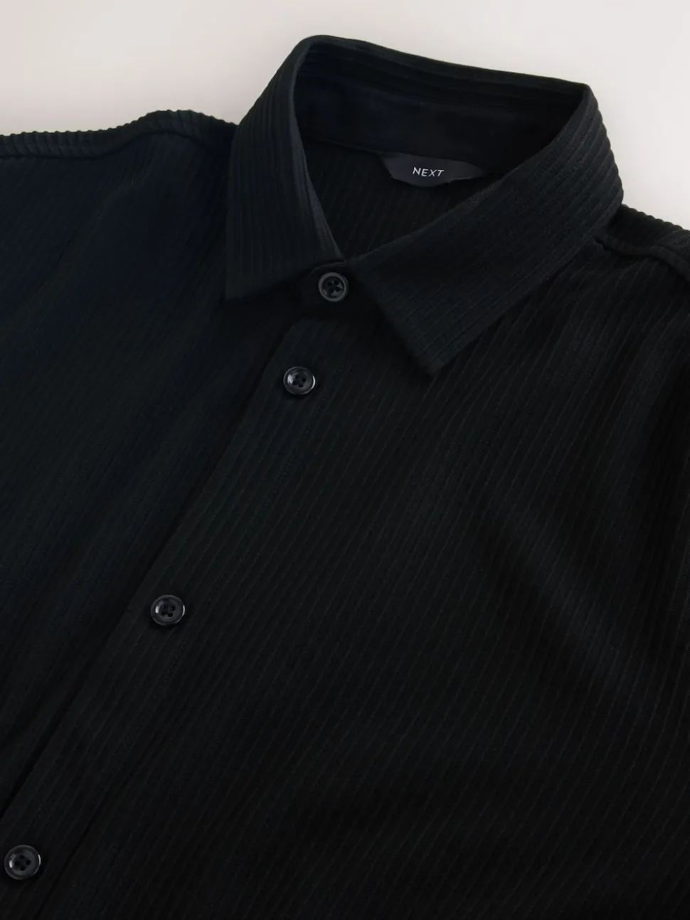 Black Textured Jersey Shirt