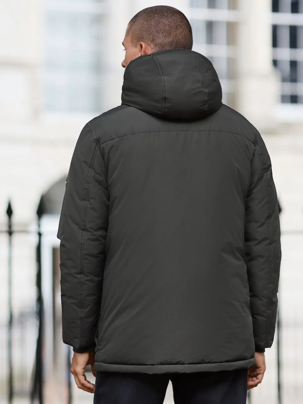 Black Textured Premium Parka Jacket