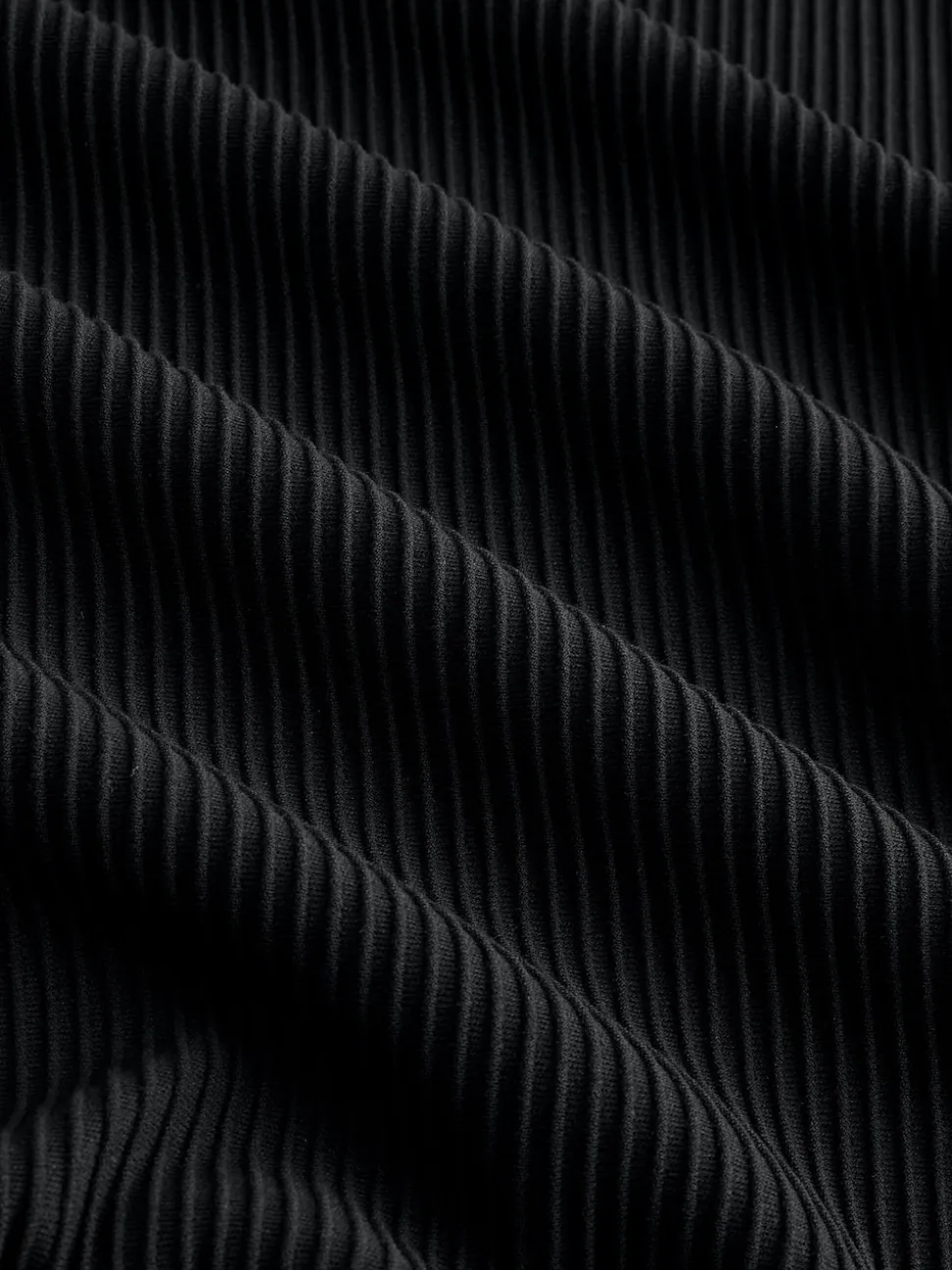 Black Textured Smart Zip Neck Polo Shirt