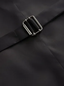 Black Textured Suit Waistcoat