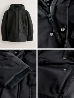 Black ThermoGen Parka Jacket with Borg Lining