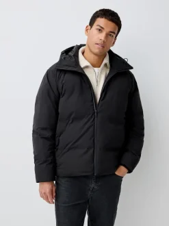 Black ThermoGen Shower Resistant Puffer Jacket