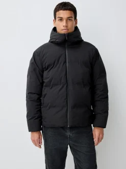 Black ThermoGen Shower Resistant Puffer Jacket