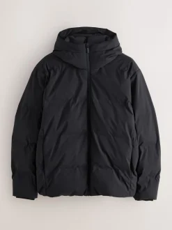 Black ThermoGen Shower Resistant Puffer Jacket