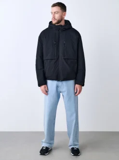 Black ThermoGen Shower Resistant Wadded Jacket