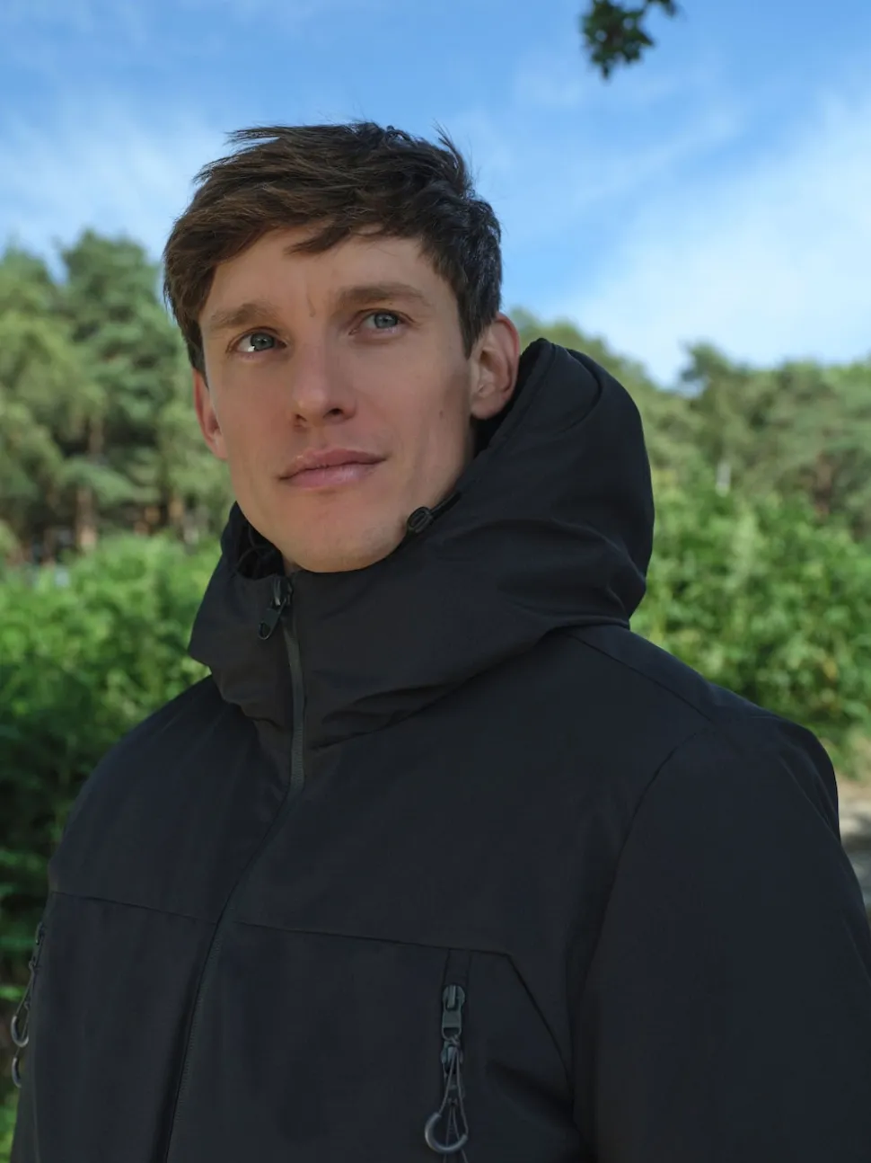 Black ThermoGen Shower Resistant Wadded Jacket