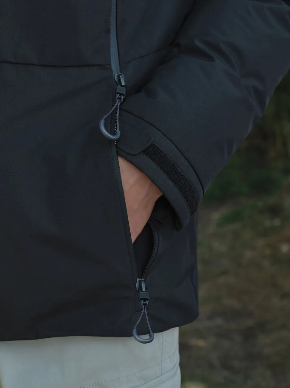 Black ThermoGen Shower Resistant Wadded Jacket
