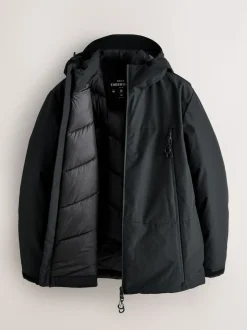 Black ThermoGen Shower Resistant Wadded Jacket