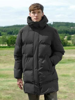 Black ThermoGen Shower Resistant Puffer Jacket