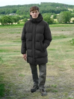 Black ThermoGen Shower Resistant Puffer Jacket