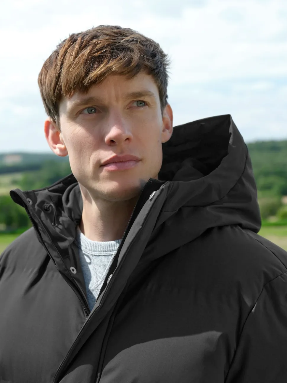 Black ThermoGen Shower Resistant Puffer Jacket