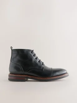 Black Toecap Leather Boots