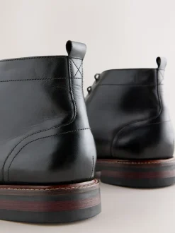 Black Toecap Leather Boots
