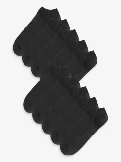 Black Trainer Socks 10 Pack