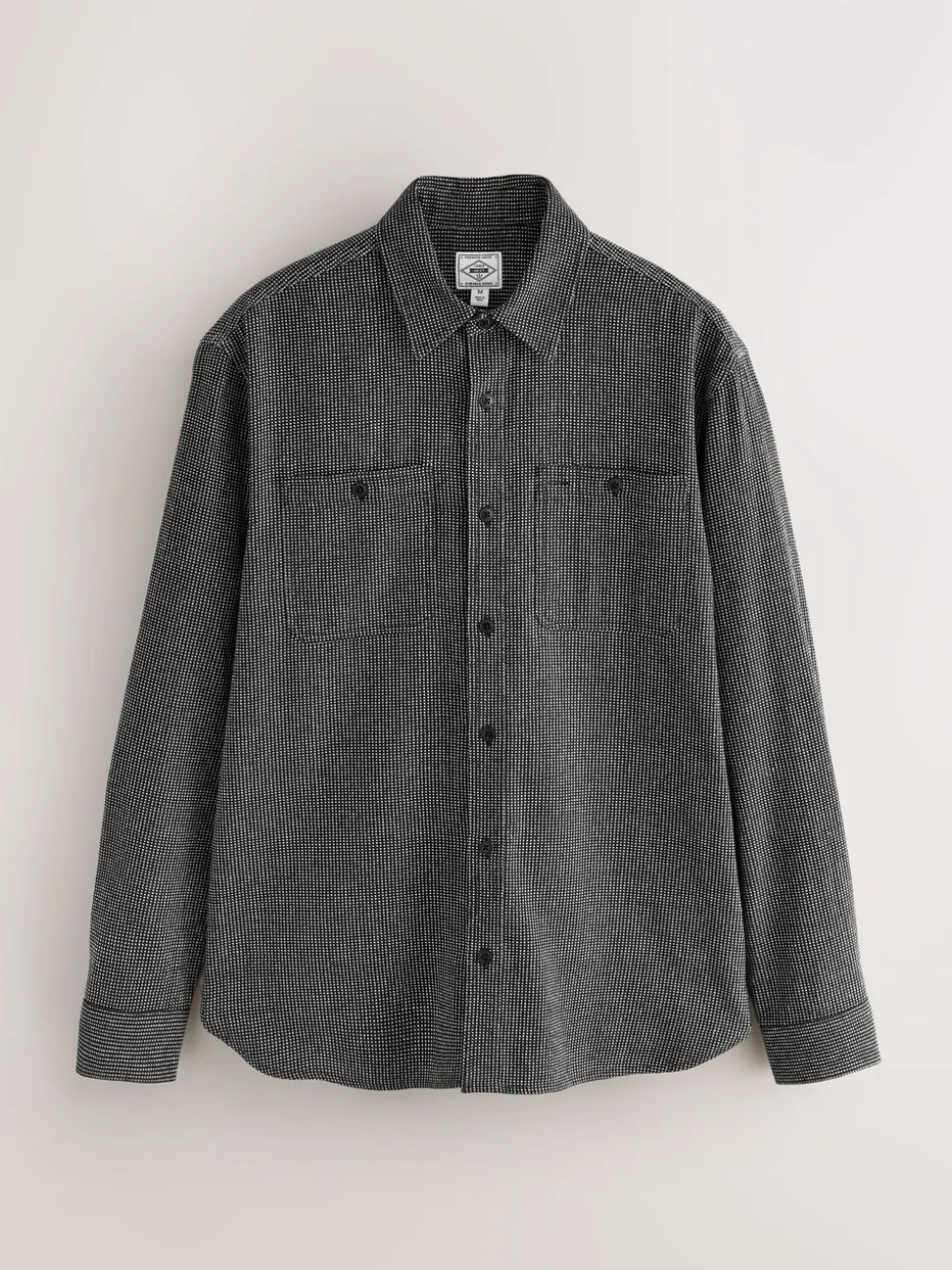Black Twin Pocket Long Sleeve Stitch Detail Shirt