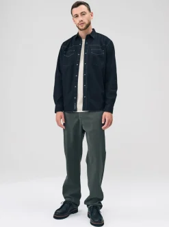 Black Twin Pocket Western Style Long Sleeve Shirt
