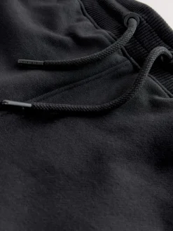 Black Utility Brushback Heavyweight Cargo Joggers