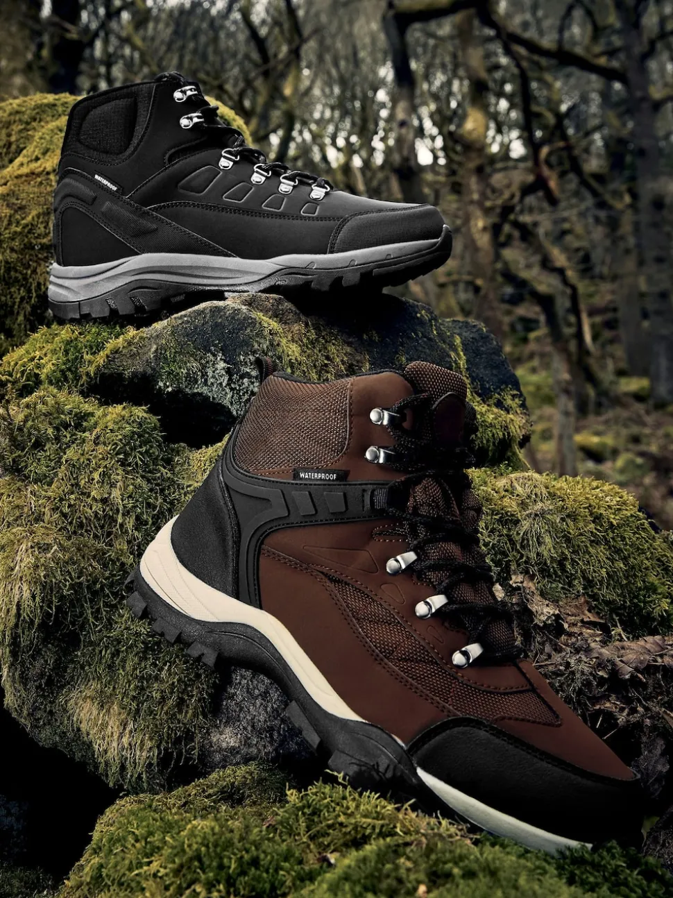 Black Waterproof Walking Boots