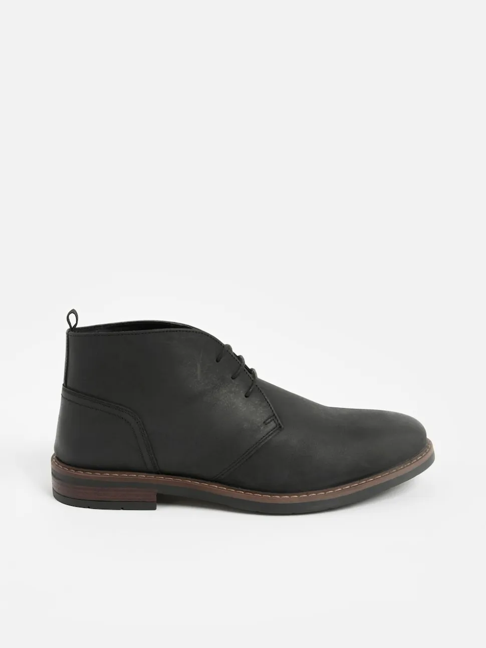 Black Waxy Leather Chukka Boots
