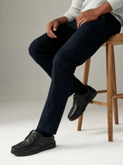 Black Wide Fit Apron Lace Up Shoes