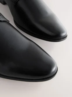 Black Wide Fit Derby Lace-Up Shoes