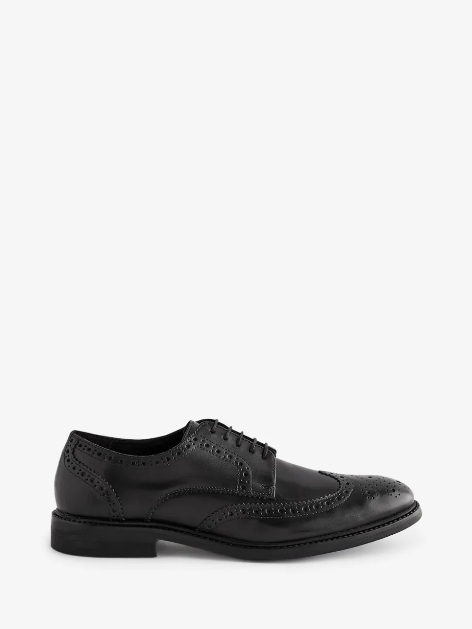 Black Wide Fit Leather Derby Brogues