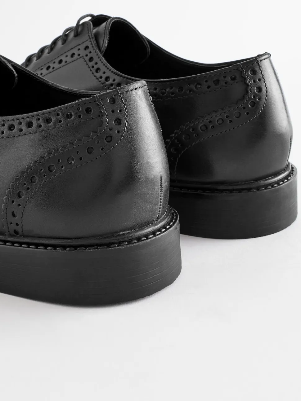 Black Wide Fit Leather Derby Brogues