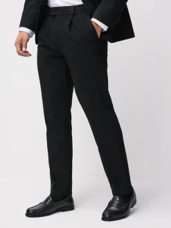 Black Wide Fit Leather Penny Loafers
