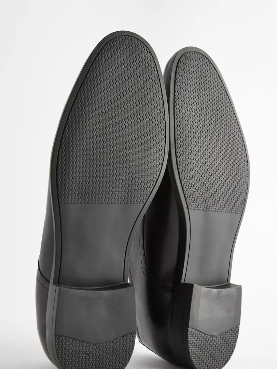 Black Wide Fit Leather Plain Derby Shoes