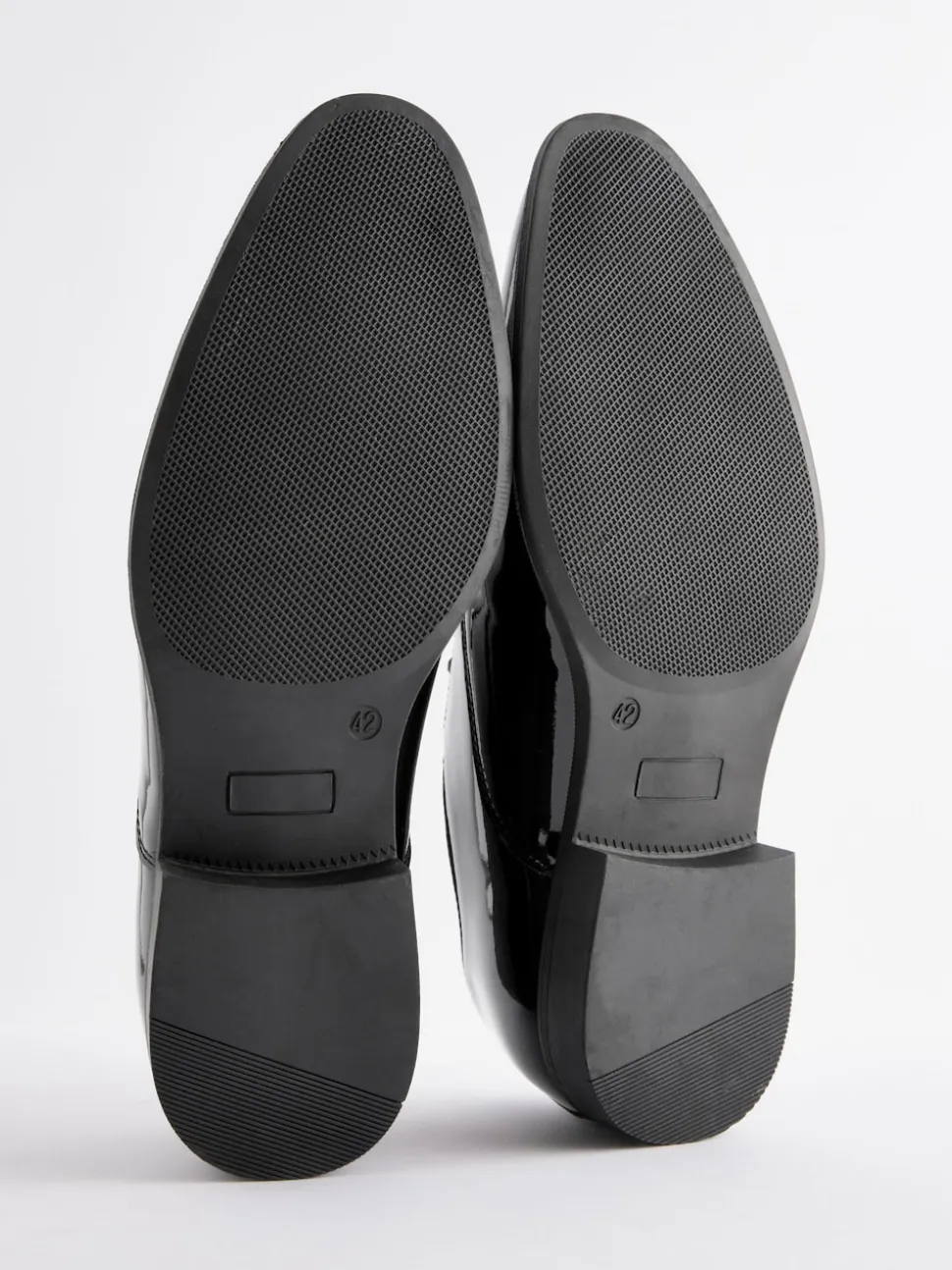 Black Wide Fit Patent Oxford Toe Cap Shoes