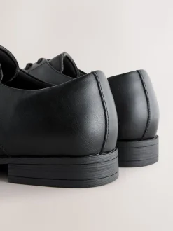 Black Wide Fit Slim Square Derby Shoes