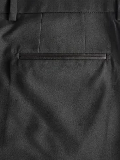 Black with Tape Detail Tailored Fit Tuxedo Suit Trousers