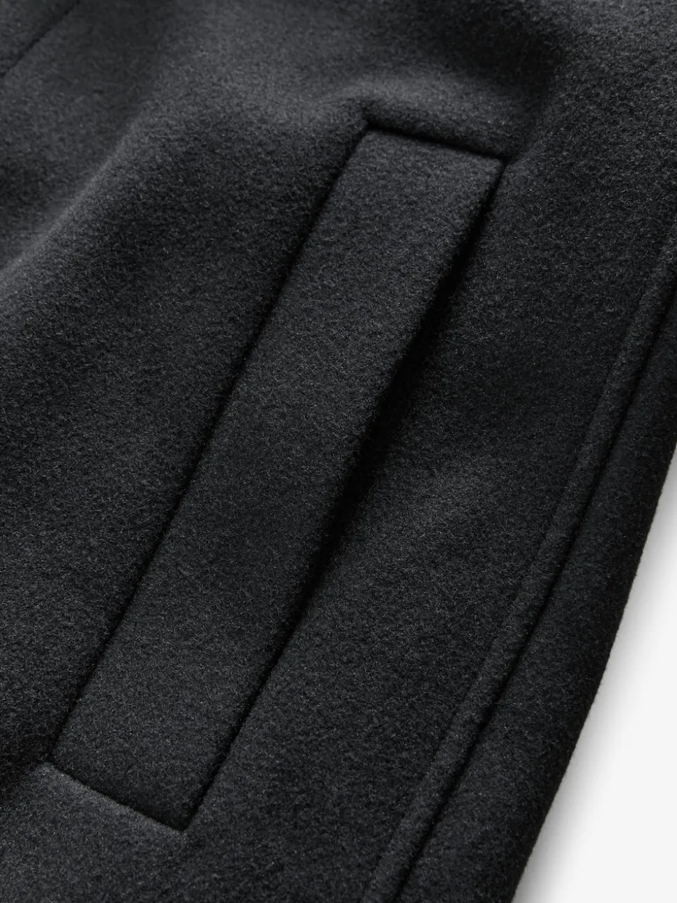 Black Wool Blend Mock Gilet Herringbone Padded Coat