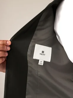 Black Wool Blend Motion Flex Suit Waistcoat
