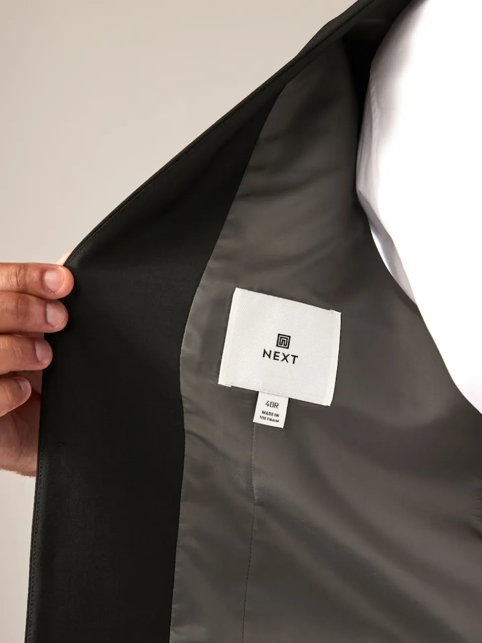 Black Wool Blend Motion Flex Suit Waistcoat