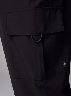 Black Woven Active Cargo Joggers
