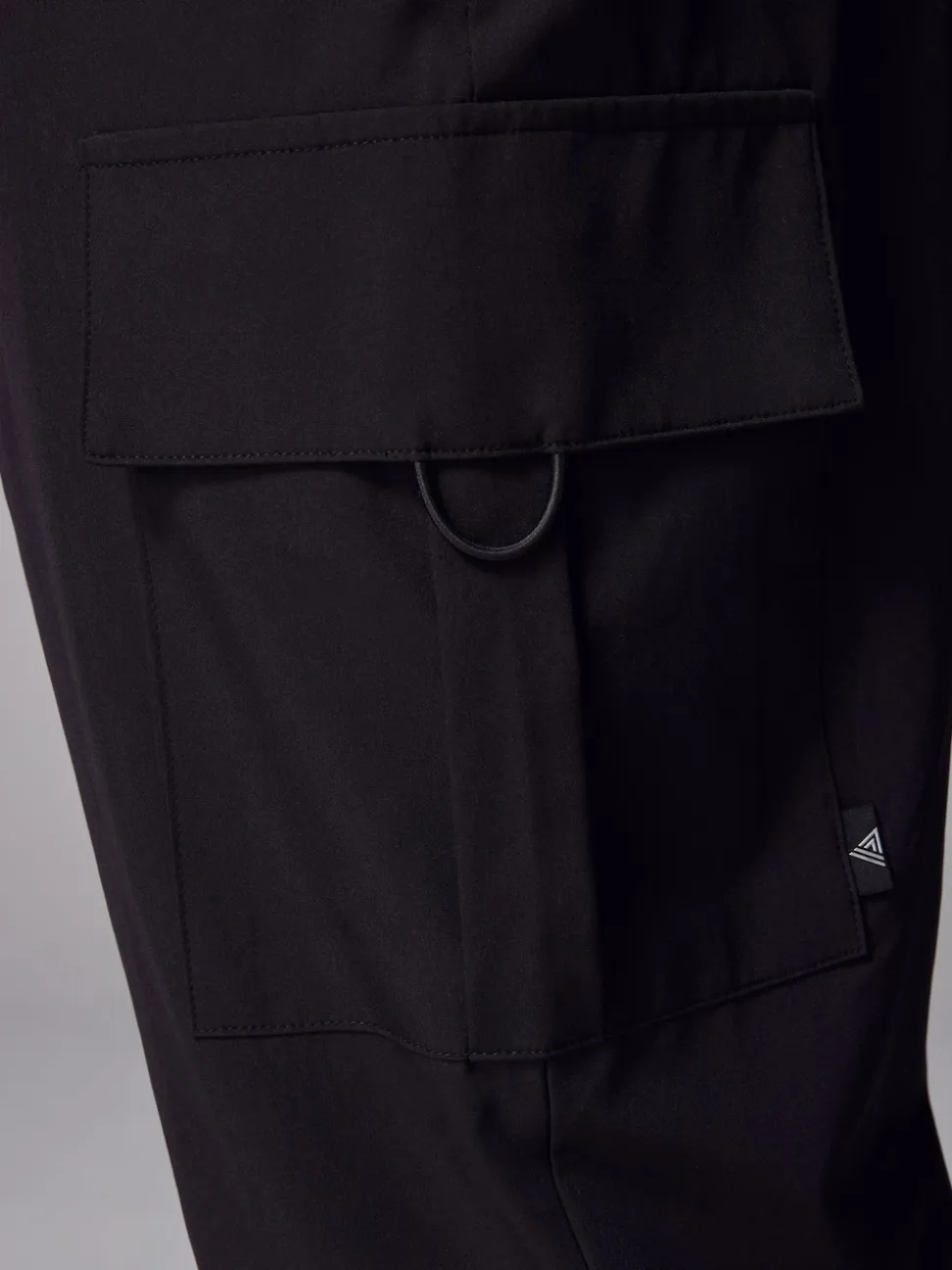 Black Woven Active Cargo Joggers