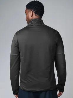 Black Zip Neck Active Training Top