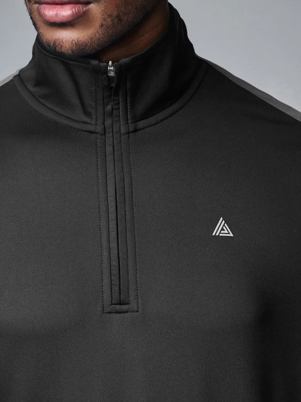 Black Zip Neck Active Training Top
