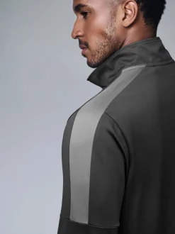 Black Zip Neck Active Training Top