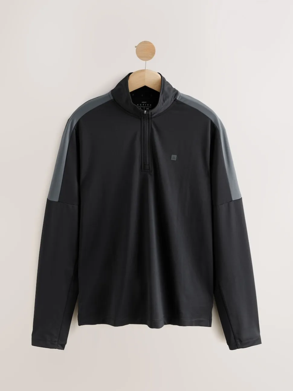 Black Zip Neck Active Training Top