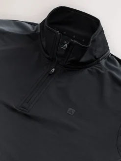 Black Zip Neck Active Training Top
