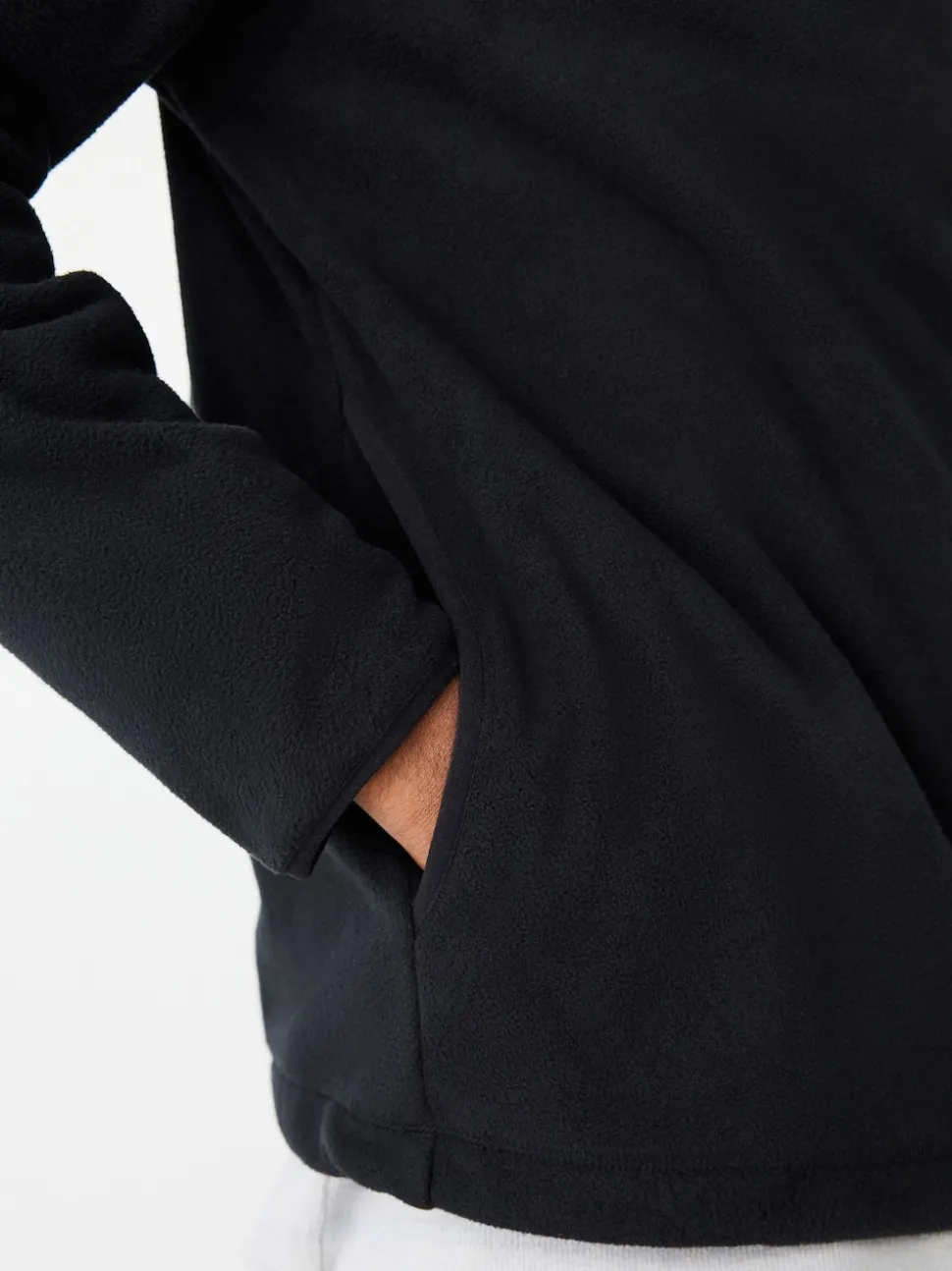 Black Zip Neck Utility Style Polar Fleece