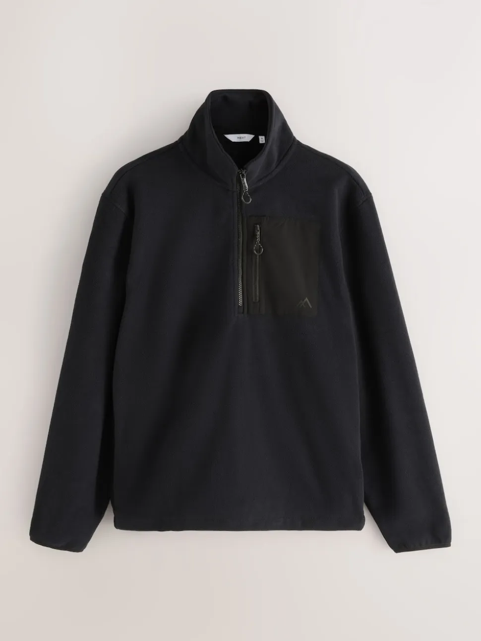 Black Zip Neck Utility Style Polar Fleece