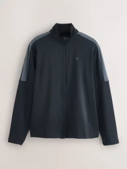 Black Zip Through Active Training Top
