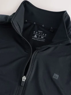 Black Zip Through Active Training Top